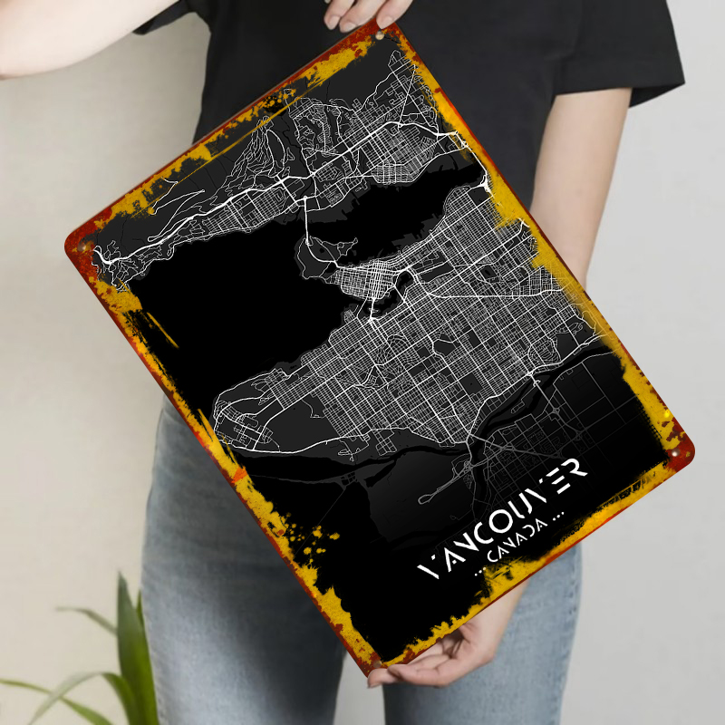 バンクーバー カナダ 都市地図 メタルウォールアート モダン - Home Decor Vancouver のレビューと価格