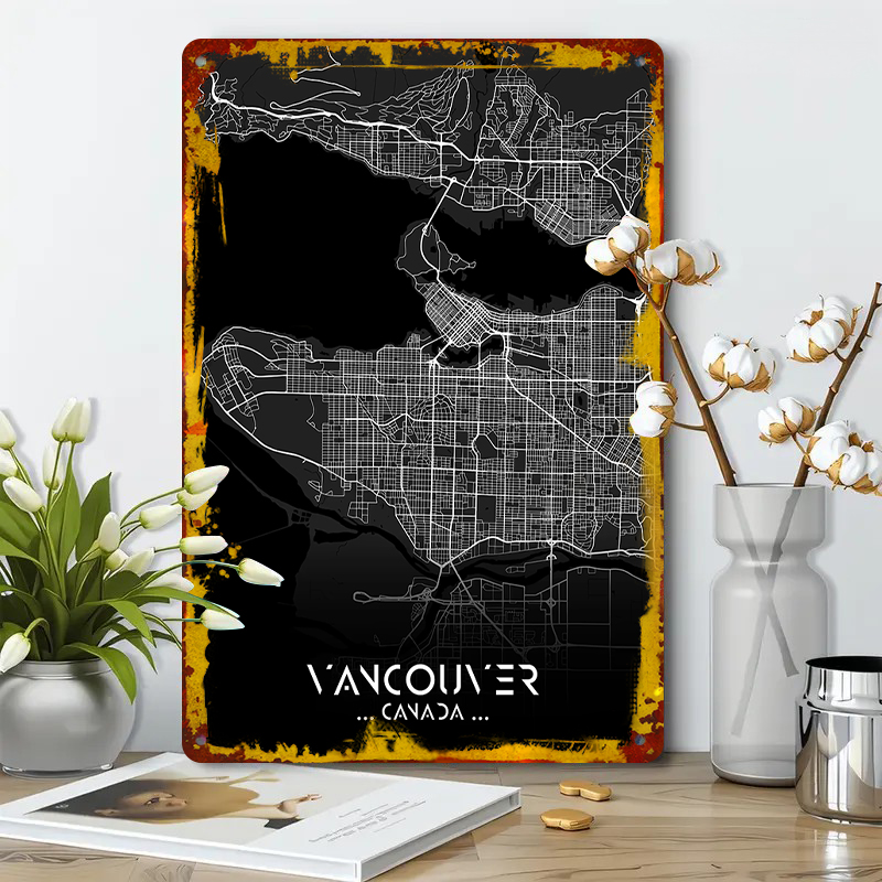 バンクーバー カナダ 都市地図 メタルウォールアート モダン - Home Decor Vancouver のレビューと価格