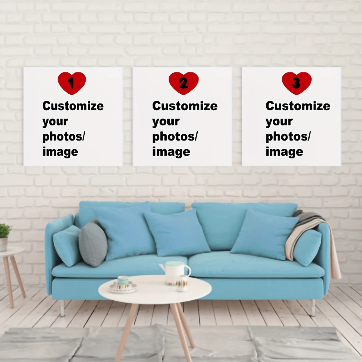 3枚セット カスタムスクエアキャンバスポスター パーソナライ - Home Decor Furniture のレビューと価格