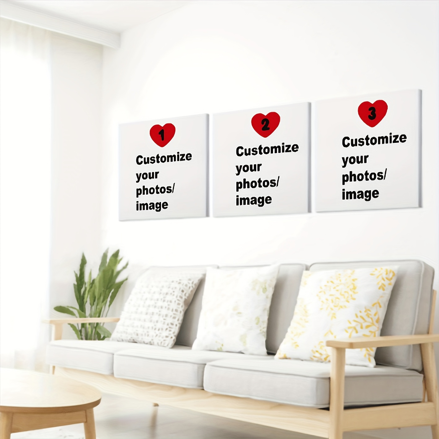 3枚セット カスタムスクエアキャンバスポスター パーソナライ - Home Decor Furniture のレビューと価格