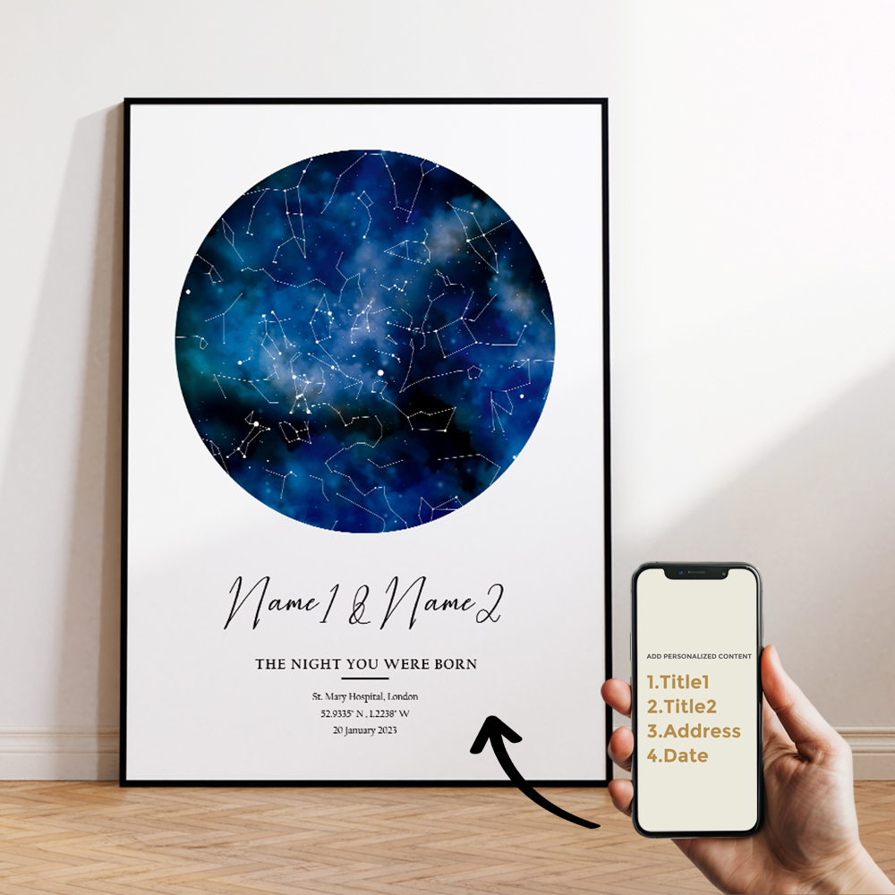 現代風カスタムパーソナライズ夜空星図ウォールアートキャンバス - Home Decor Furniture のレビューと価格