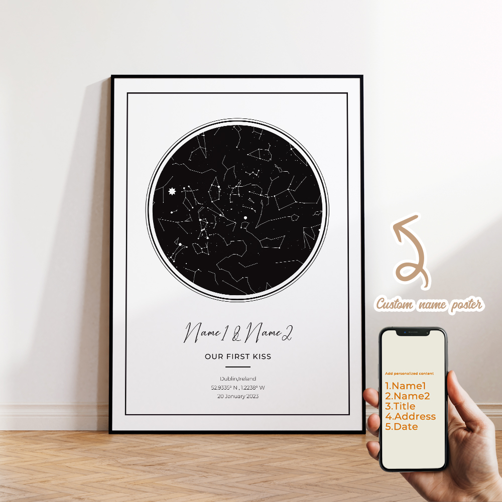 現代風カスタムパーソナライズ夜空星図ウォールアートキャンバス - Home Decor Furniture のレビューと価格