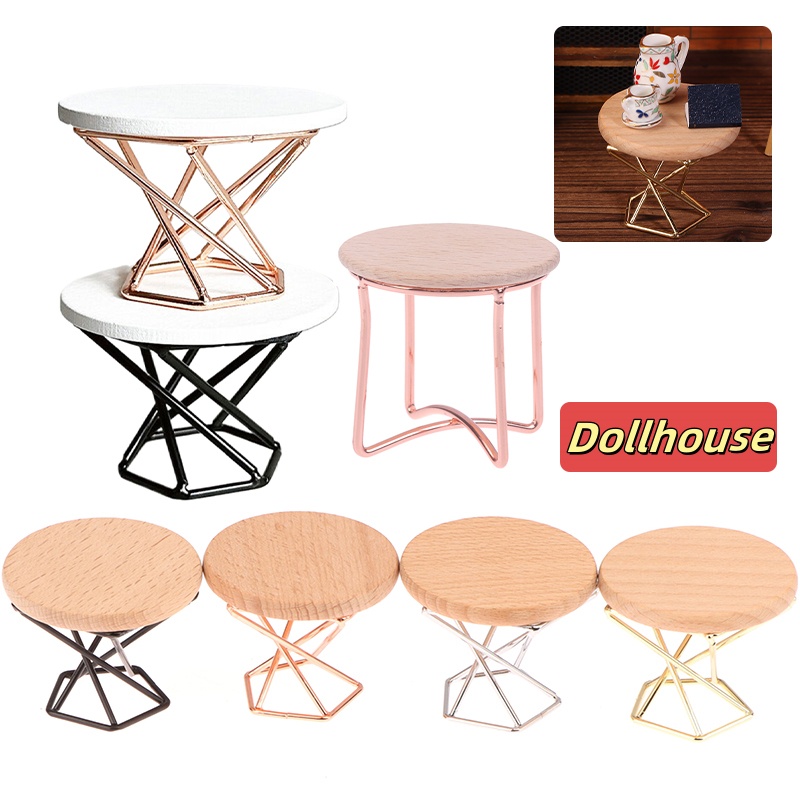 1/12 ドールハウスシミュレーションコーヒーテーブルラウン - Home Decor Furniture のレビューと価格
