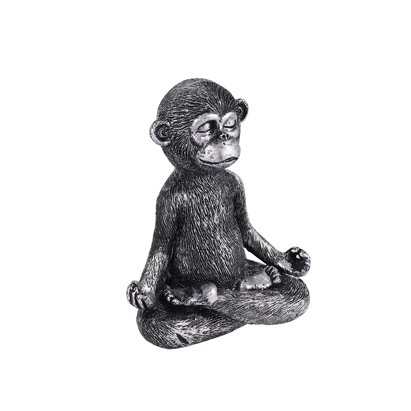 瞑想中の猿の像 樹脂製 ヨガ仏像 ホームデコレーション彫刻  - Home Decor Statue のレビューと価格
