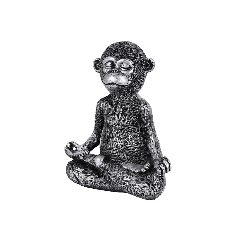 瞑想中の猿の像 樹脂製 ヨガ仏像 ホームデコレーション彫刻  - Home Decor Statue のレビューと価格