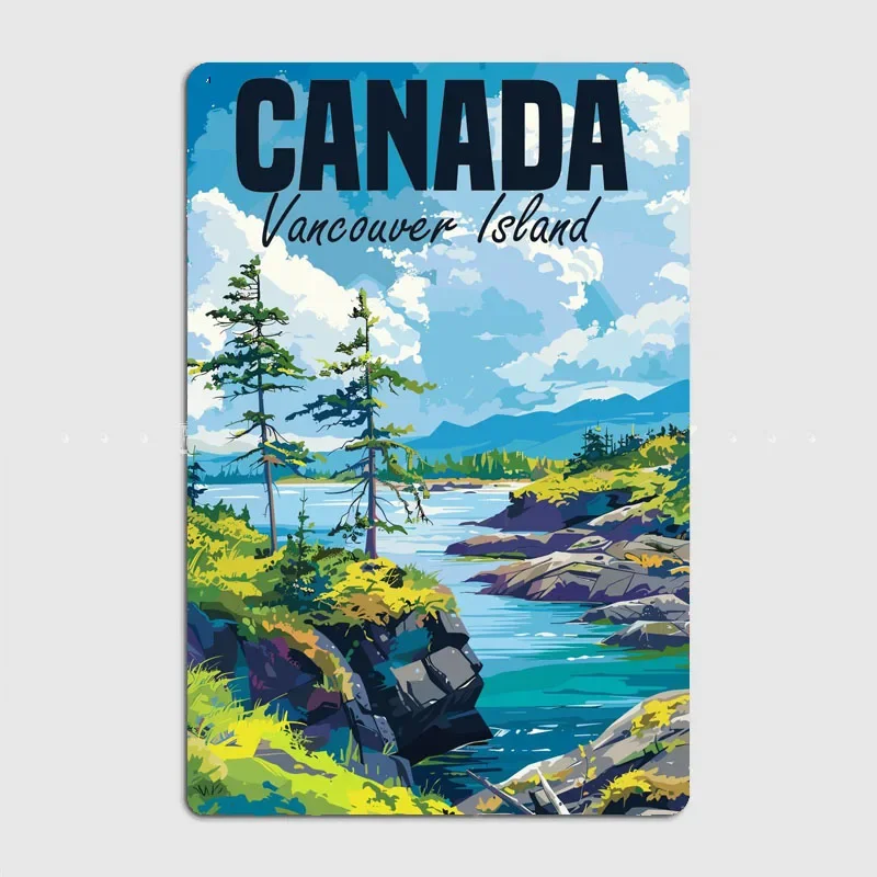 バンクーバー島カナダ旅行景勝地ポスターメタルプラークブリキ看 - Home Decor Vancouver のレビューと価格
