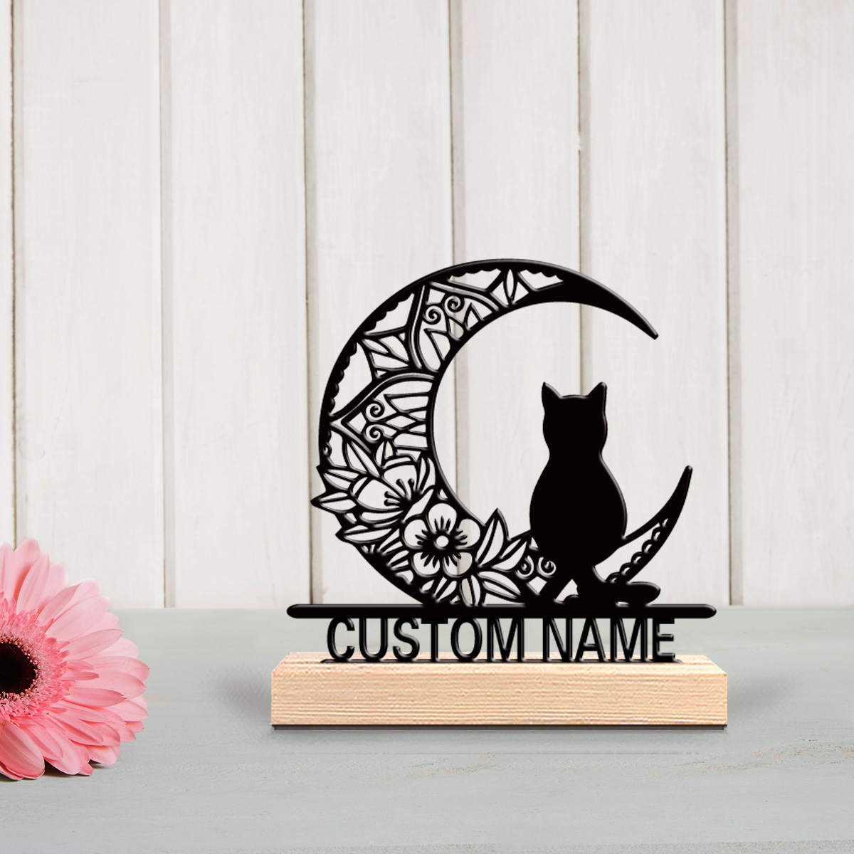 1個入り 抽象的な月猫のパーソナライズテキスト入りブリキ像  - Home Decor Statue のレビューと価格