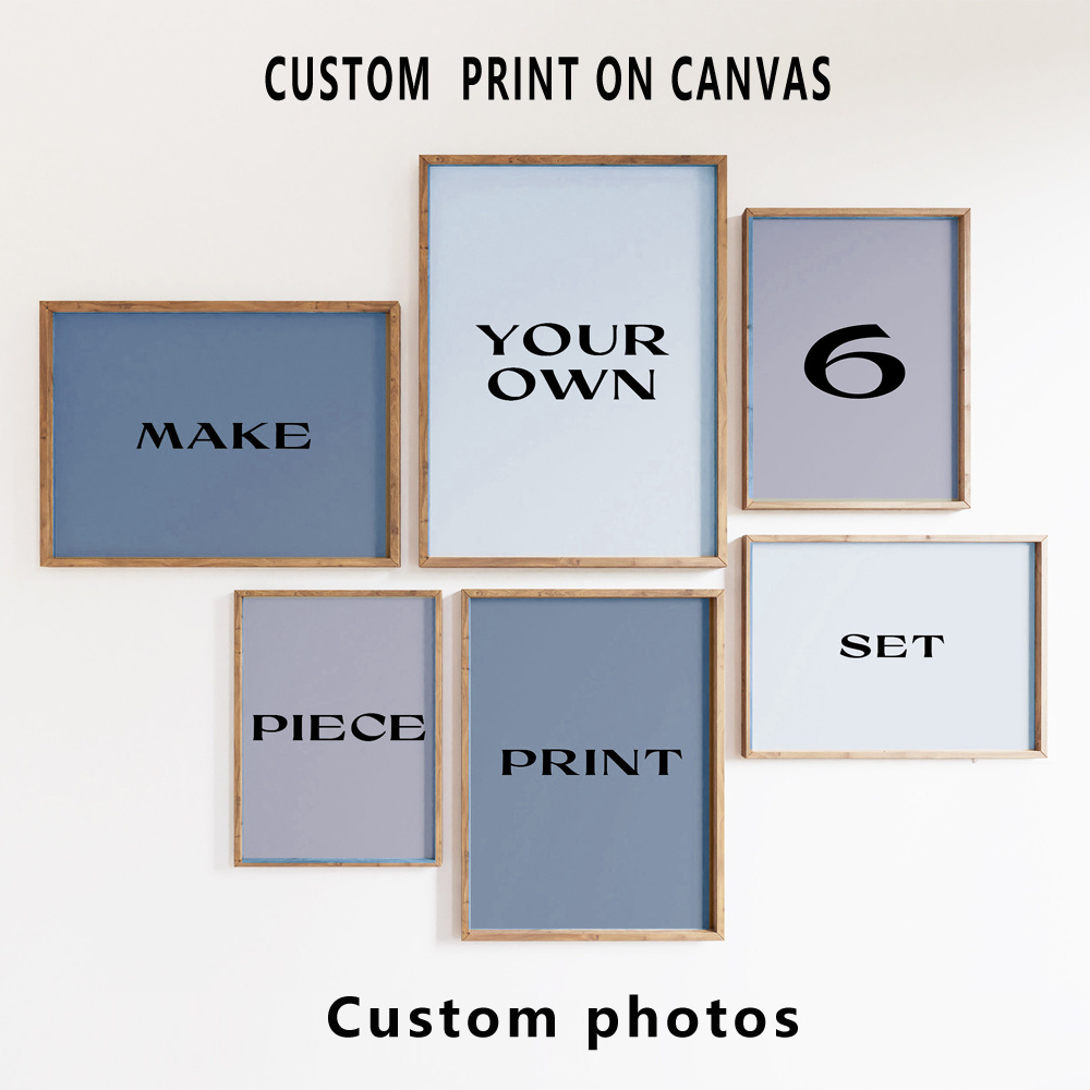 6 ピース/セットカスタムキャンバスプリント写真壁アートパー - Home Decor Furniture のレビューと価格