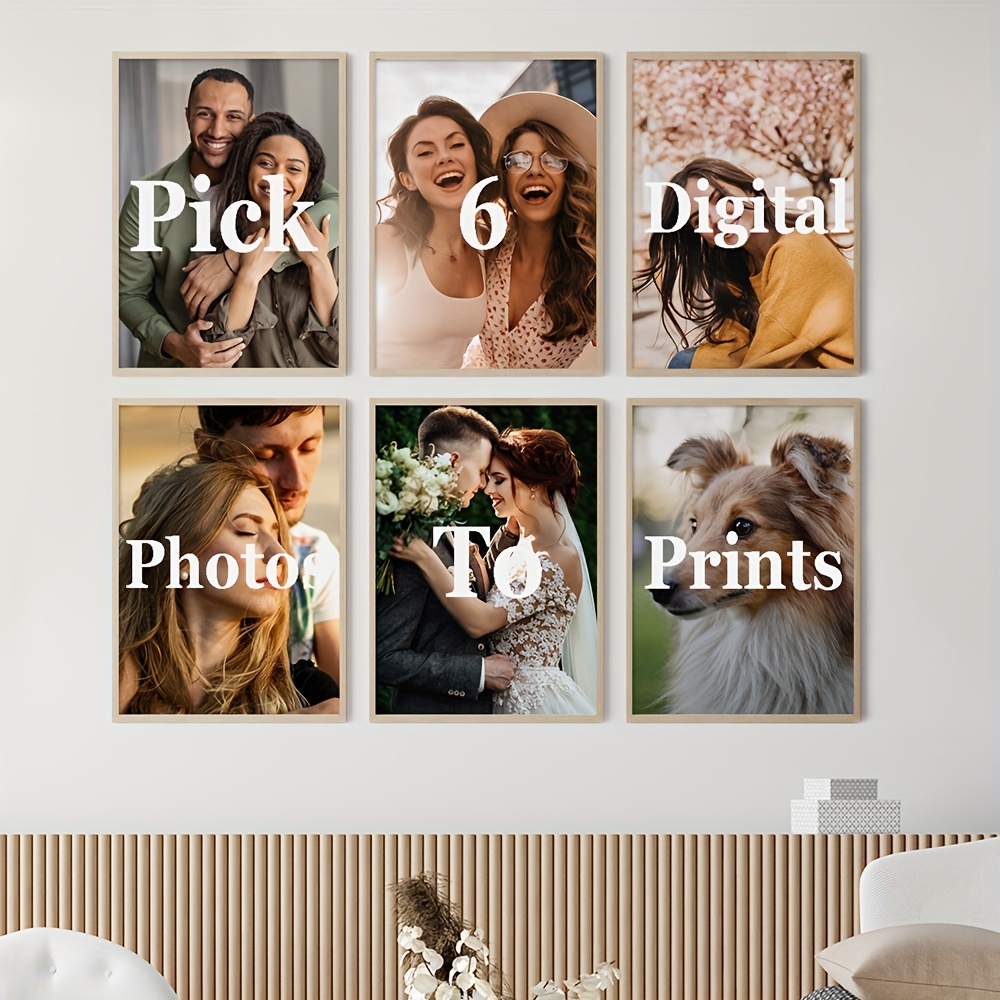 6 ピース/セットカスタムキャンバスプリント写真壁アートパー - Home Decor Furniture のレビューと価格