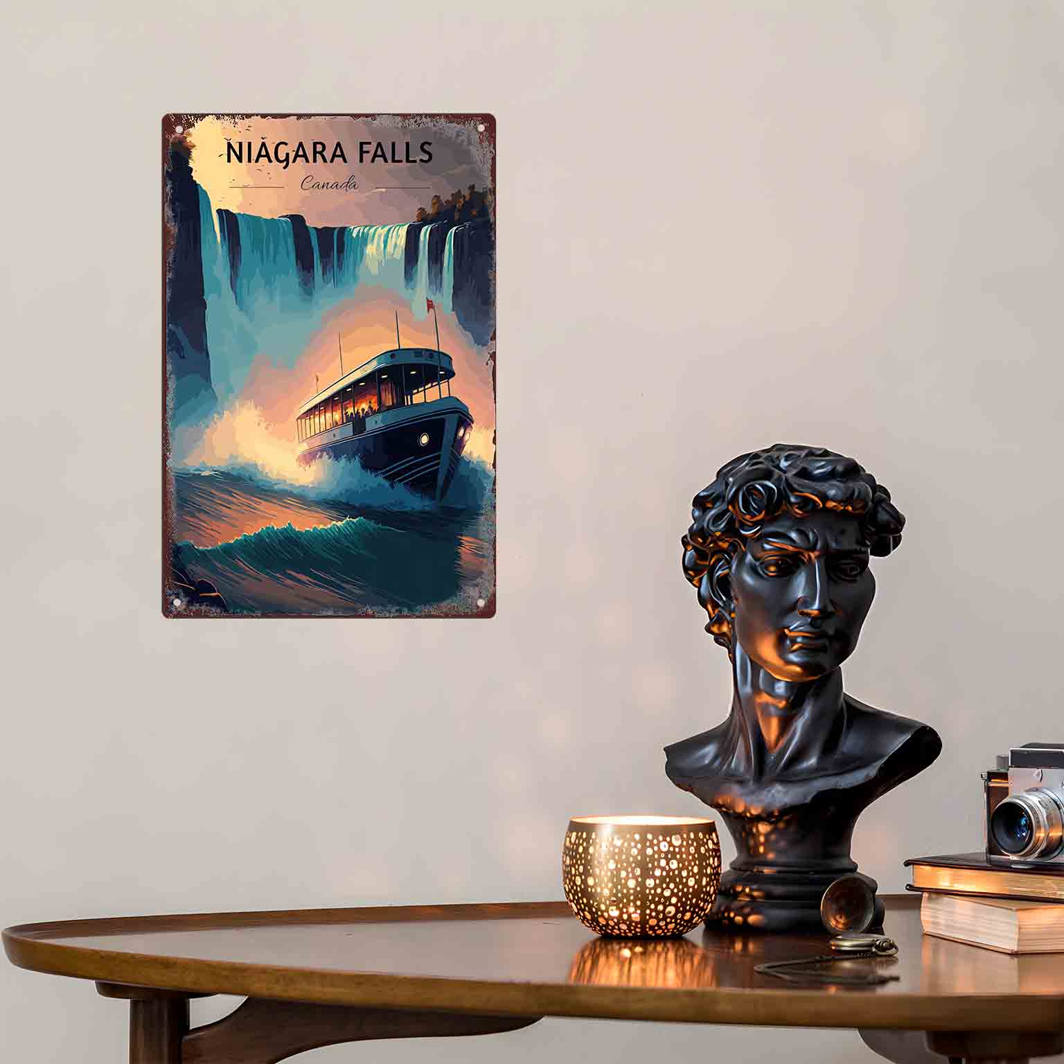 2Dフラット1個入り「ナイアガラの滝 カナダボート」メタルウ - Home Decor Canada のレビューと価格