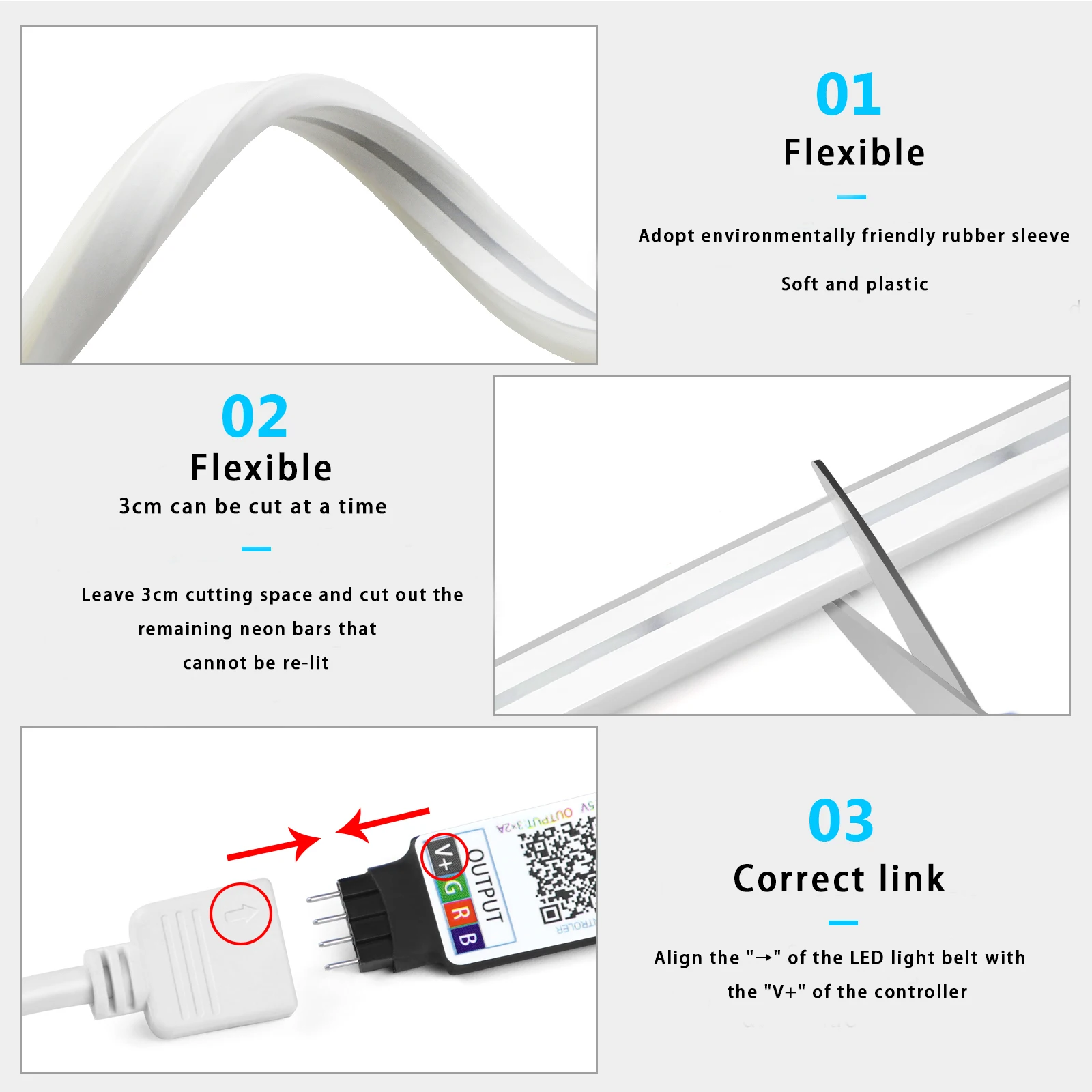 1-5m RGB LEDネオンストリップライト 5V USB - Home Decor Lighting のレビューと価格