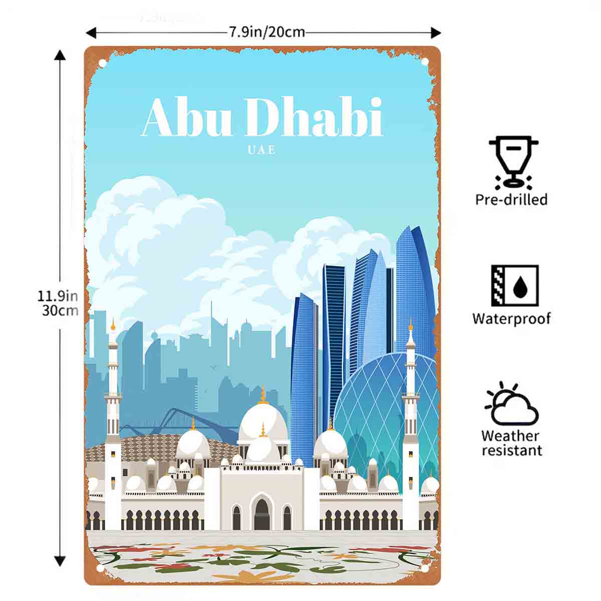 2Dフラット1個入りアブダビUAEスカイラインメタルウォール - Home Decor Uae のレビューと価格