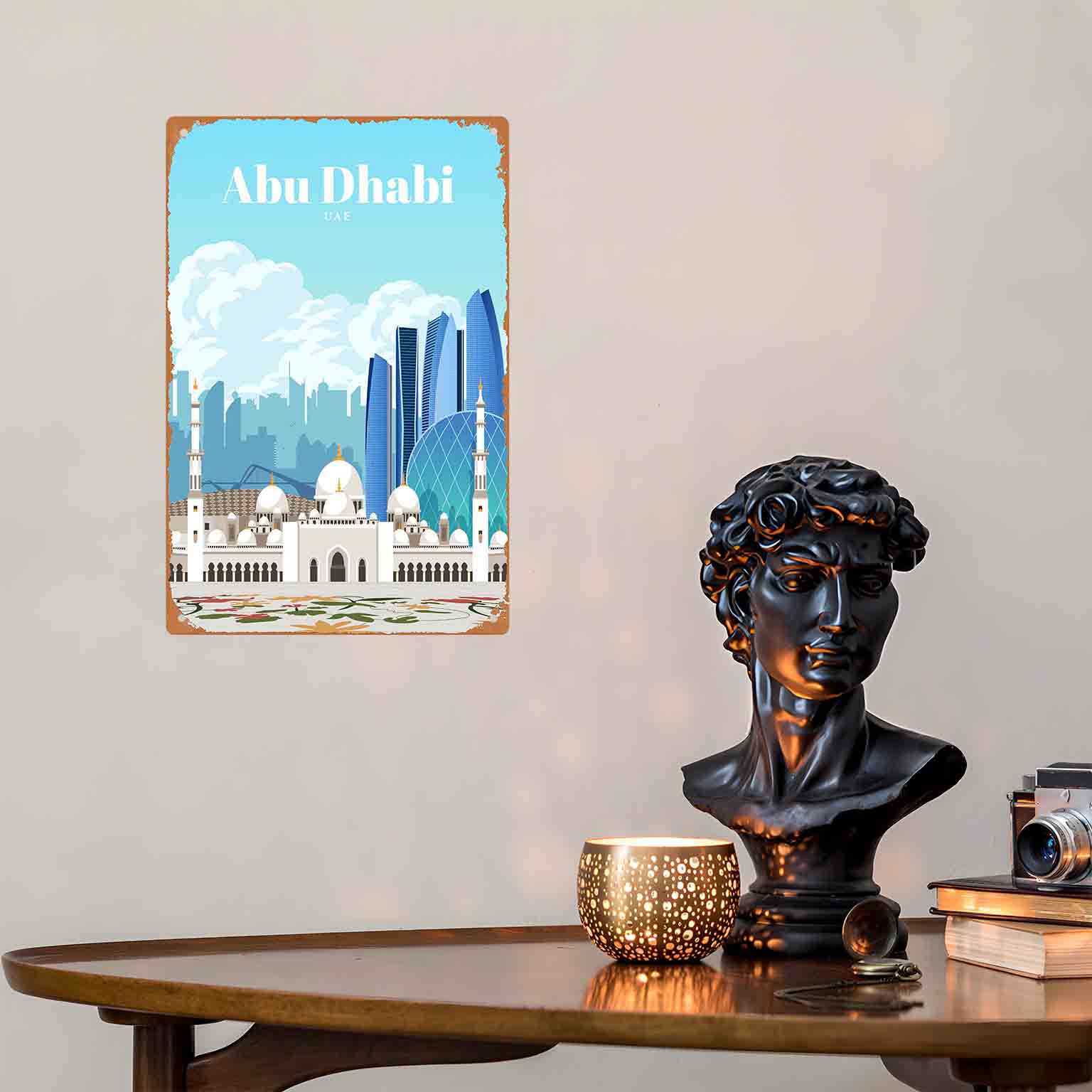 2Dフラット1個入りアブダビUAEスカイラインメタルウォール - Home Decor Uae のレビューと価格