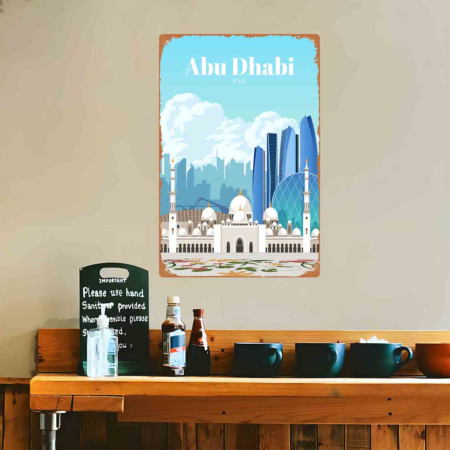 2Dフラット1個入りアブダビUAEスカイラインメタルウォール - Home Decor Uae のレビューと価格